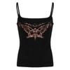 Dark Sexy Butterfly Printed Suspender Small Vest Women's American Elastic Slim Bottom Top Spice Girl New