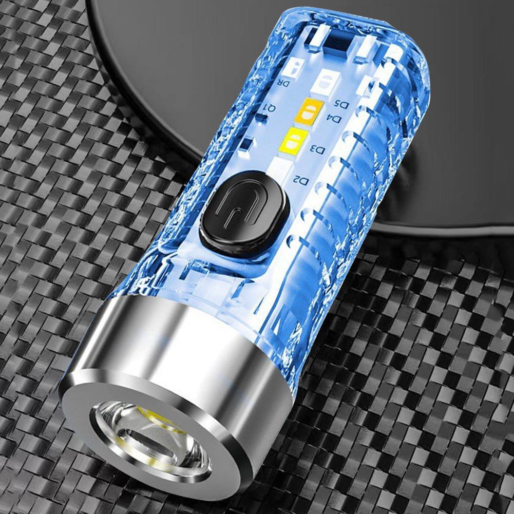 LED SMD Mini Torch Lamp Adjustable Emergency Light High Brightness Type-C USB Charging for Camping Hiking Emergency