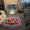 Statement Round Butterfly Multicolor Accent Rug, Non-Slip Floor Mat for Bedroom