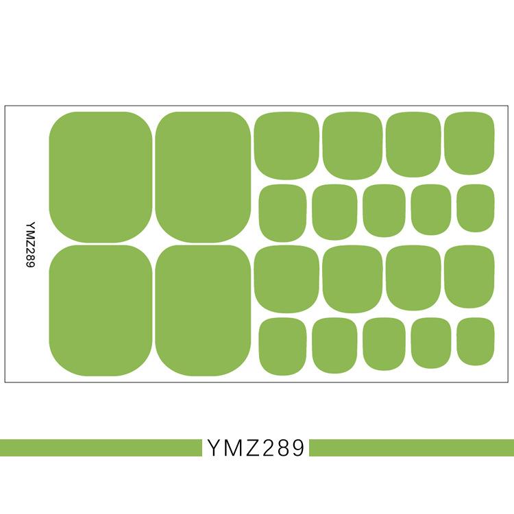 1PC Solid Color Toenail Polish Stickers Full Cover Waterproof  Toe Nail Patch Eco-friendly Long Lasting Toenail Decals Sticker(YMZ277-YMZ308)