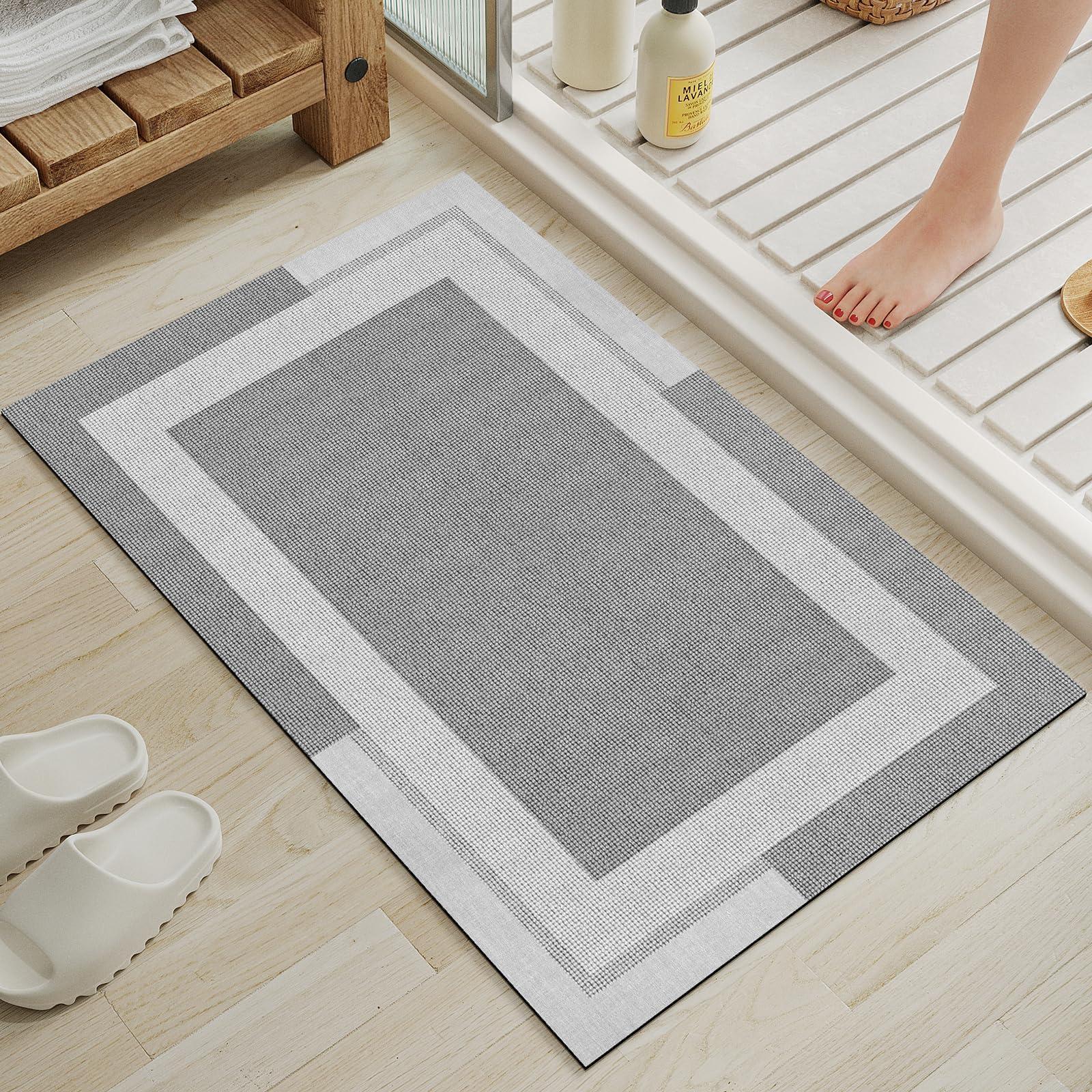 

Нескользящий коврик для ванной Резиновая основа Ультратонкие коврики для ванной Подходят под дверь Быстросохнущий Супервпитывающий Стираемый коврик для ванной 40X60CM(1.3X2FT