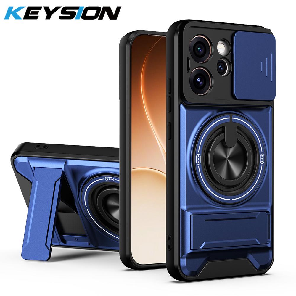 KEYSION Magnetic Phone Case for OPPO Reno15 Pro Max 5G 15 F 5G Slide Camera Protection Upright Kickstand Ring Shockproof Cover