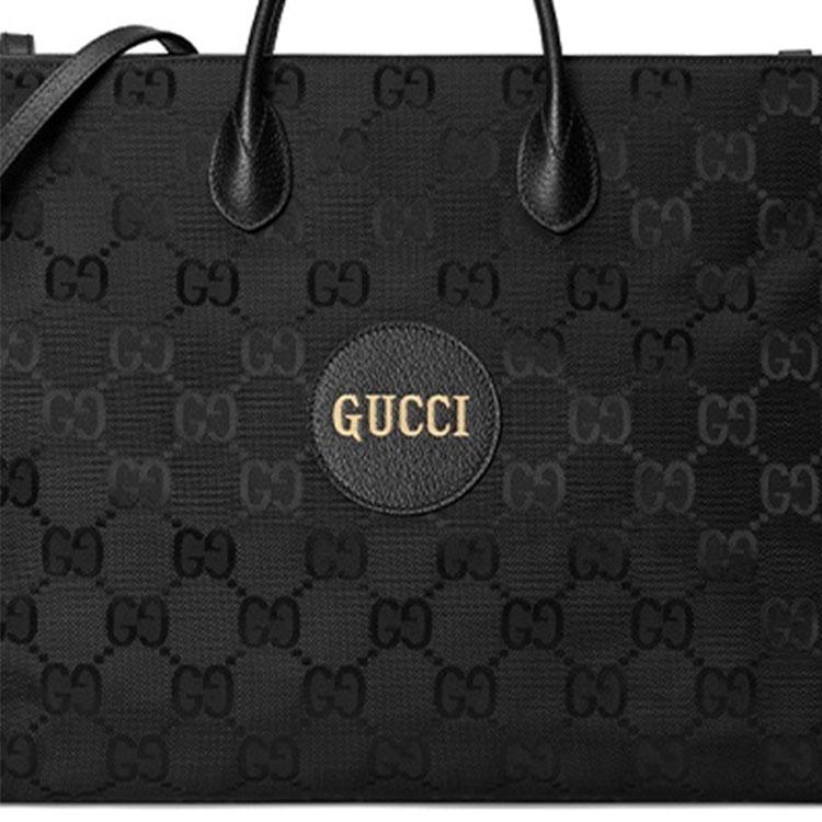 Gucci Off The Grid Logo Leather Tote Bag Men Tote Bag Black 630353-H9HAN-1000