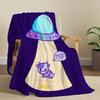 Cozy Alien Cow Blanket Cute Cartoon Spaceship Soft Warm Throw for Bed Sofa Travel All Seasons