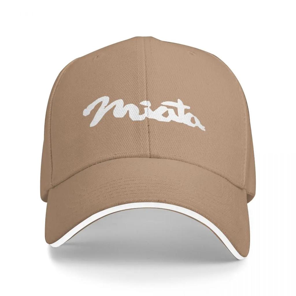 Original Miata Logo White Baseball Cap Derby Hat Sailor Cap for Men Golf Wear Men Womens