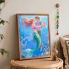 Disney oil painting kit painting art mermaid bedroom wall decoration handmade diy giftThis title has 116 characters.