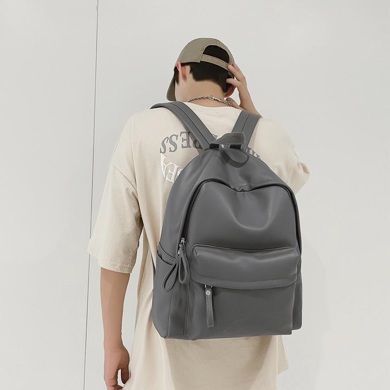 Backpack Female Student Bag Solid Color