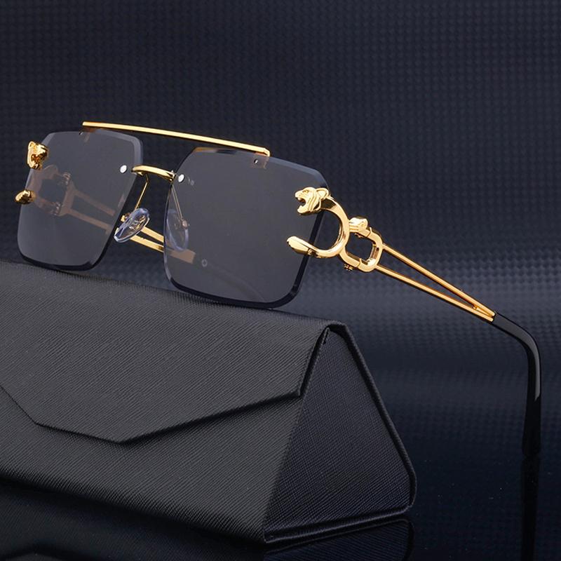 Luxury Square Sunglasses Man Woman Brand Designer Vintage Rimless Sun Glasses Male Female Fashion Retro Mirror Oculos De Sol