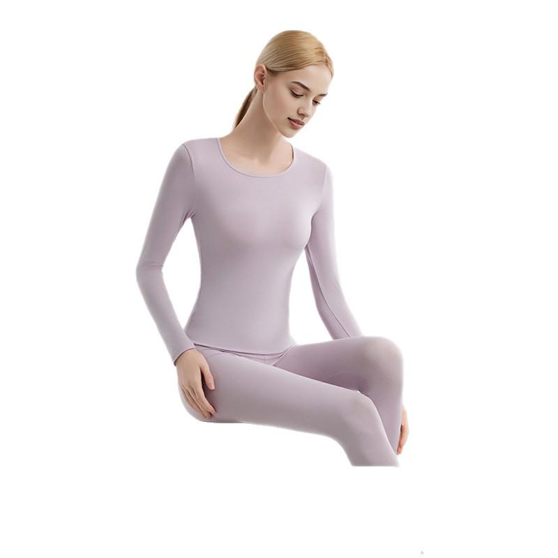 Women's Seamless Modal Thermal Underwear Set - Ultra-Thin, High Elasticity, Lightweight Warm German Velvet Base Layer for Autumn Winter.