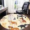 1PC Dogs Pets Office Round Area Rug,  Mat Suitable ForOffice, Under Office Chairs Bedroom Living Room Home Decor, Room Deco