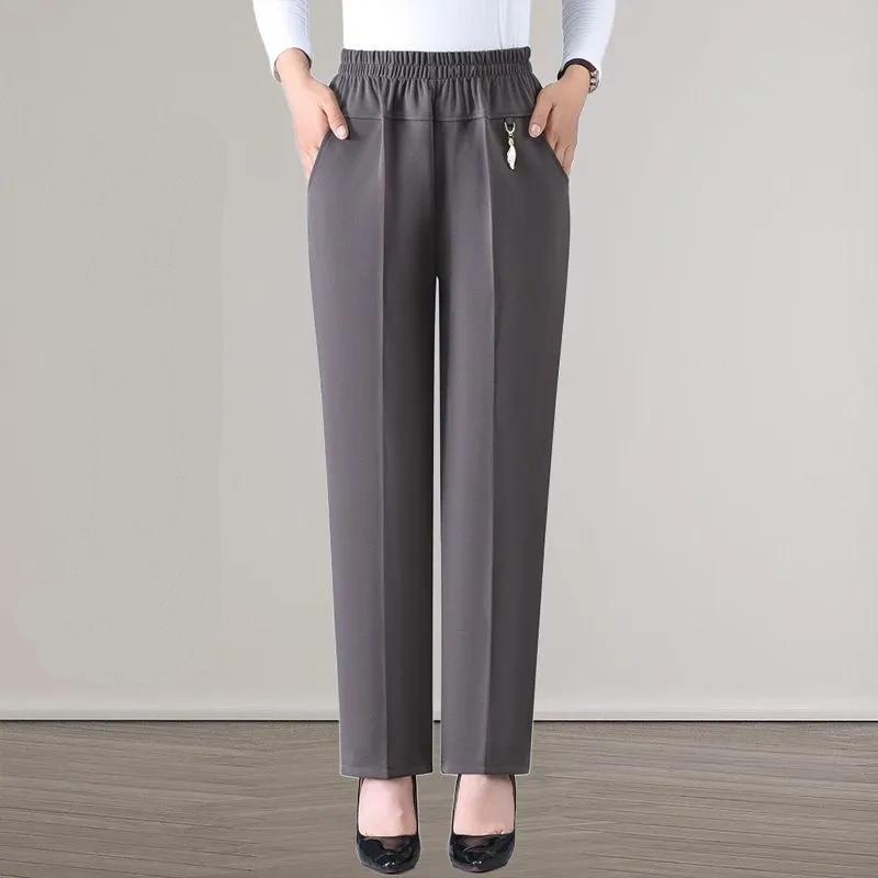 Autumn Fashion Pants Brand Elastic Waist Size Women's Plus Size Thin Pants Casual Office Outdoor Pants