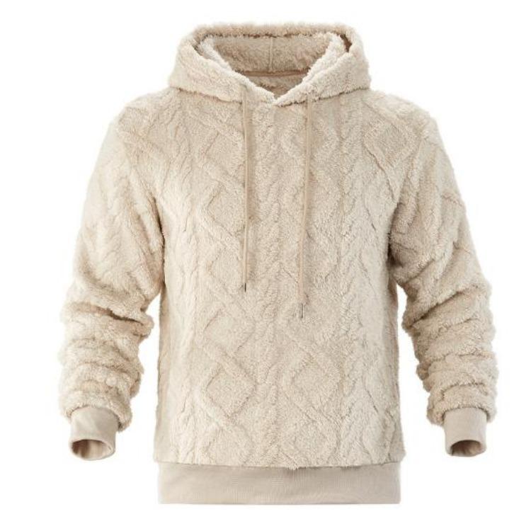 

Warm Men Fleece Hoodie Fuzzy Loose Fit Thick Pullover Hooded Sweatshirt Casual Fluffy Autumn Winter Street Wear 2XL абрикосовий