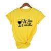 Wine Is My Valentine Women Fashion Tops Graphic Tees Harajuku Casual Aesthetic Short Sleeve T Shirt