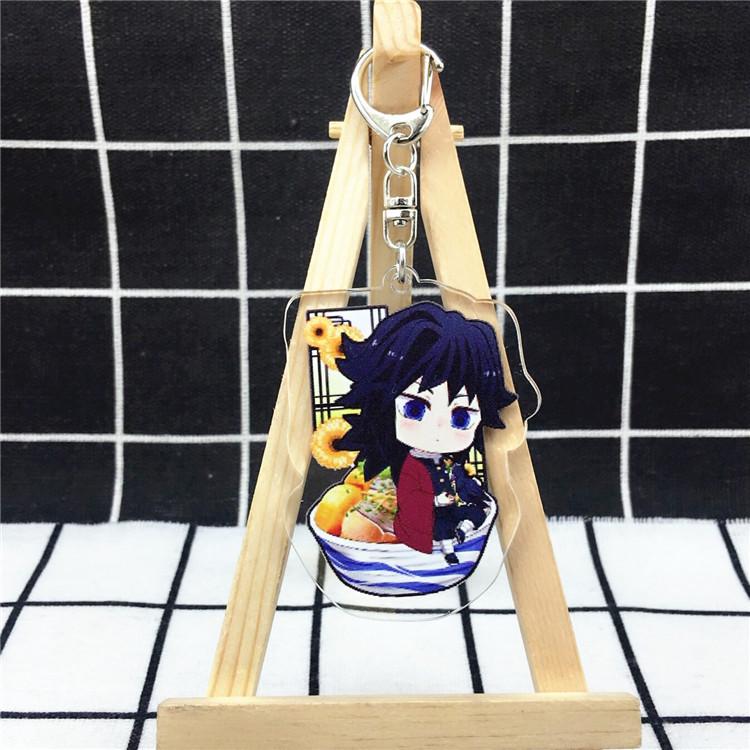 Anime Games Key Rings Demon Slayer Cartoon Character Acrylic Keychain Metal Decoration Accessory Gift Pendant