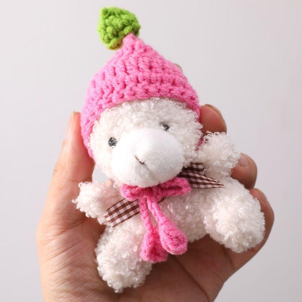 Cute Mini Knitted Hats Candy Color Casual Wear Hat Cartoon Animal Doll Hat  Doll Accessories
