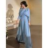 Indonesia Arabia DUBAI Saudi Arabia Djellaba Neckline Inserted Beads Rhinestone Strip Shawl Collar Length Dress Dresses