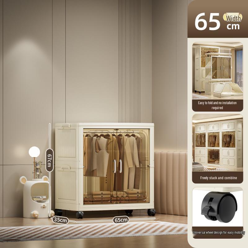 Multi-Layer Foldable Storage Cabinet: Plastic Wardrobe, Shelving Unit, Toy Organizer, Clothes Box