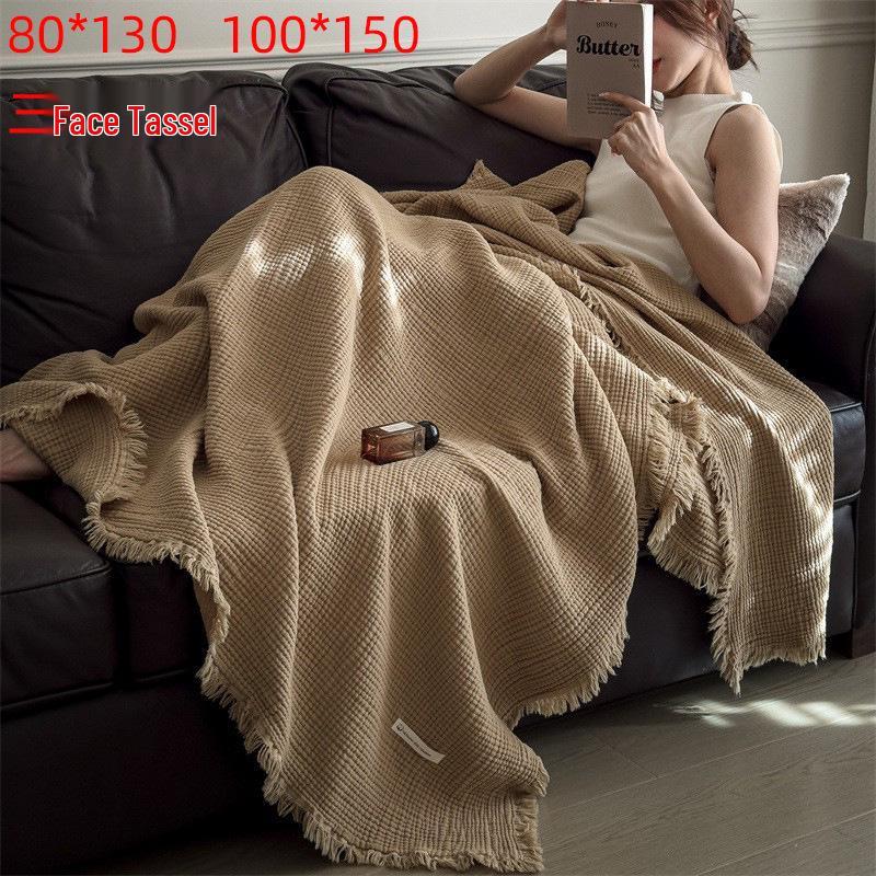 A-Class All-Cotton Gauze Summer Quilt & Blanket for Airplane, Sofa, or Office Nap