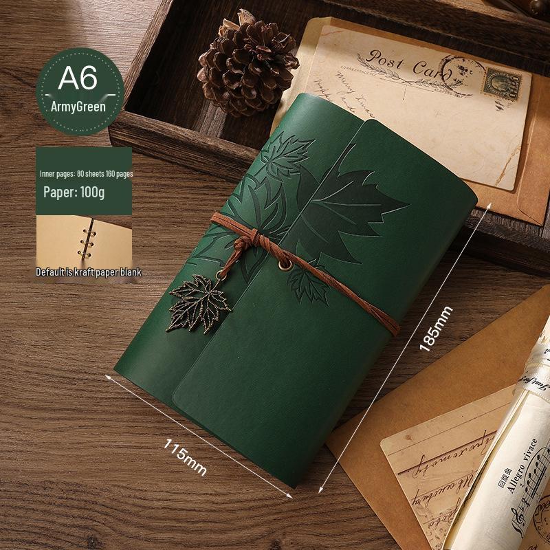 Draagbaar Kraftpapier Reisaanmeldboek: Losbladig DIY Dagboek Notitieboek