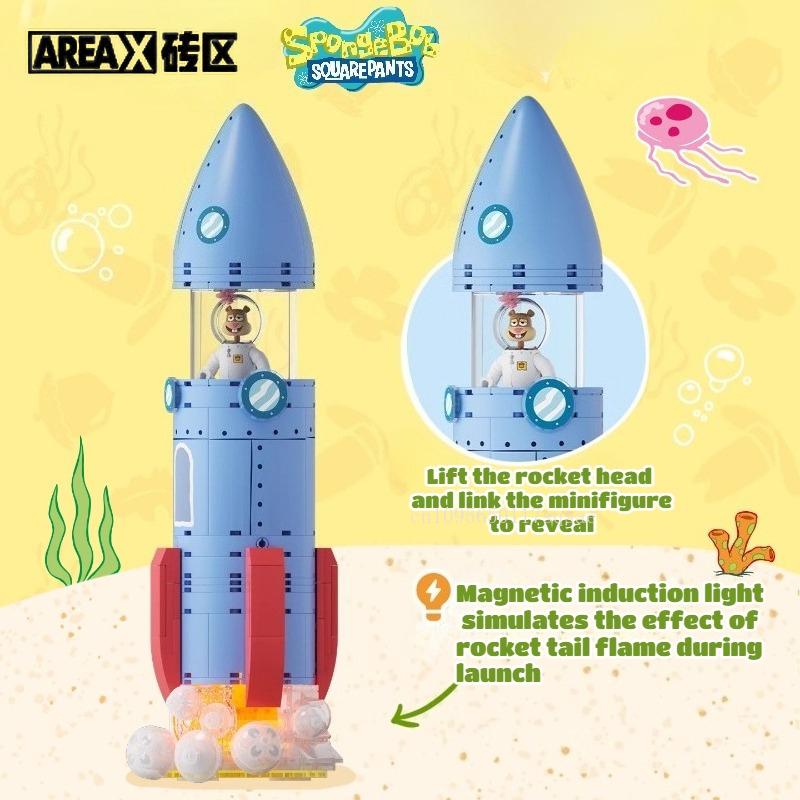 Areax Spongebob Squarepants Series Building Blocks Beach Dome Tree House Puzzle Toys Architecture Collection Children'S Gifts