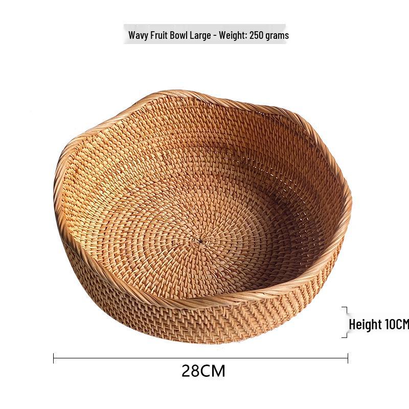 Hand-Woven Vietnamese Autumn Vine Tea and Snack Plate