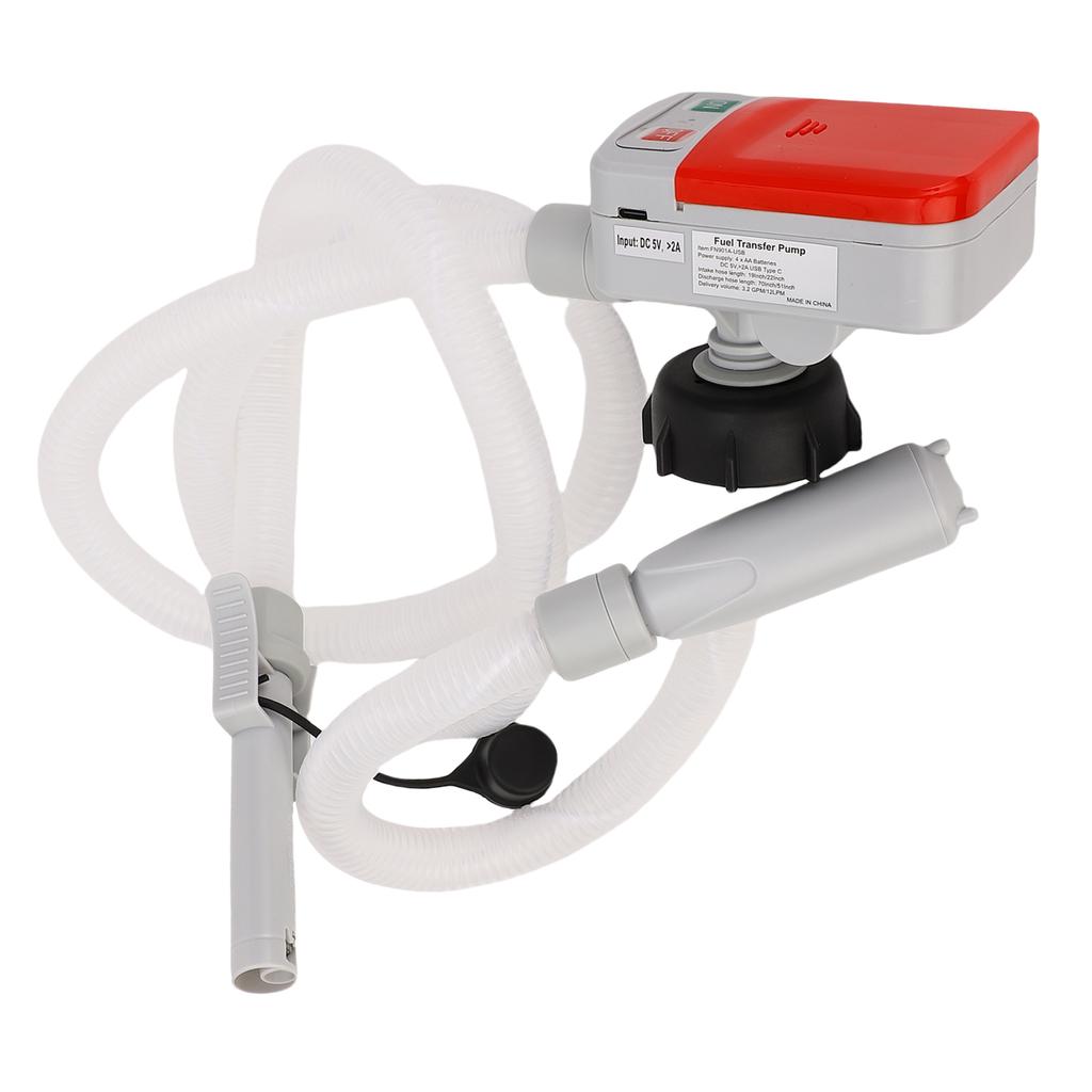 Fuel Transfer Pump 3.2GPM Battery and USB Type C Powered Automatic Stop Liquid Fuel Transfer Pump with 51in Discharge