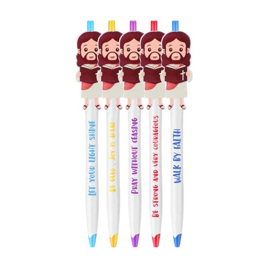 5/10Pcs Easter-themed Ballpoint Pens Bible Verse Jesus Ball Pen with Inspiring Quotes Easter Egg Basket Christian Faith Party Favors