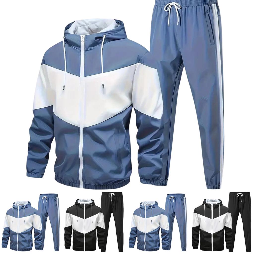 Men's  Leisure  Sports  Hooded Hood  Coat  Trousers  Set