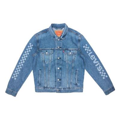 Levis Karierte Jeansjacke mit Buchstabenprint zum Knöpfen Herrenjacken Denim-Blau 72334-0378