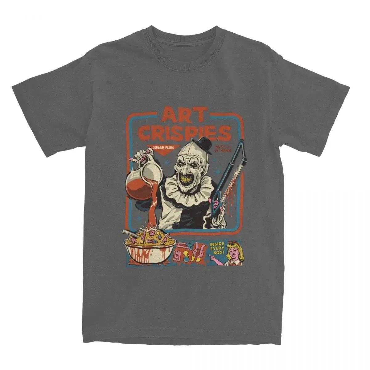 

Мистецтво Crispies Terrifier клоун сорочка одяг чоловіки жінки чистої бавовни мода ретро жах футболка одяг графічний друк XXXXXL синій