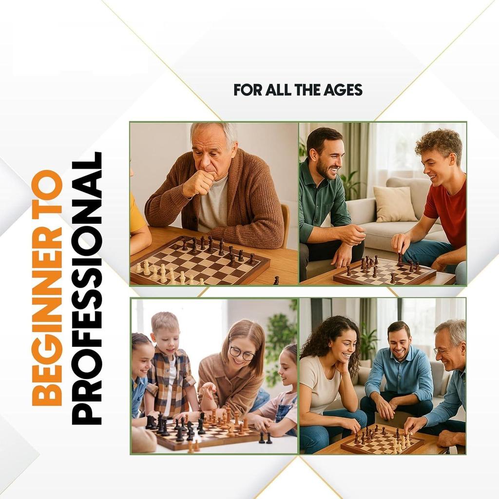 12 Inches Wooden Handcrafted Magnetic Chessboard Set|Tournament-Style Chess Set with Premium Build,Magnetic Pieces|Chess Board for Kids & Adults