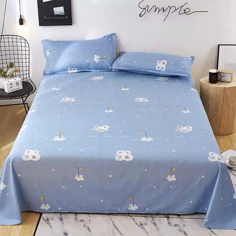 Schlafzimmer Bettlaken Uni Gemütlich Weich Bequem Hautfreundlich Waschbar Hotel Rutschfest Schlicht Bettdecke Zuhause Doppel Einzel Studentenwohnheim