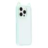 For iPhone 13 Pro Case Cat Ear Design TPU+Acrylic Clear Phone Back Cover