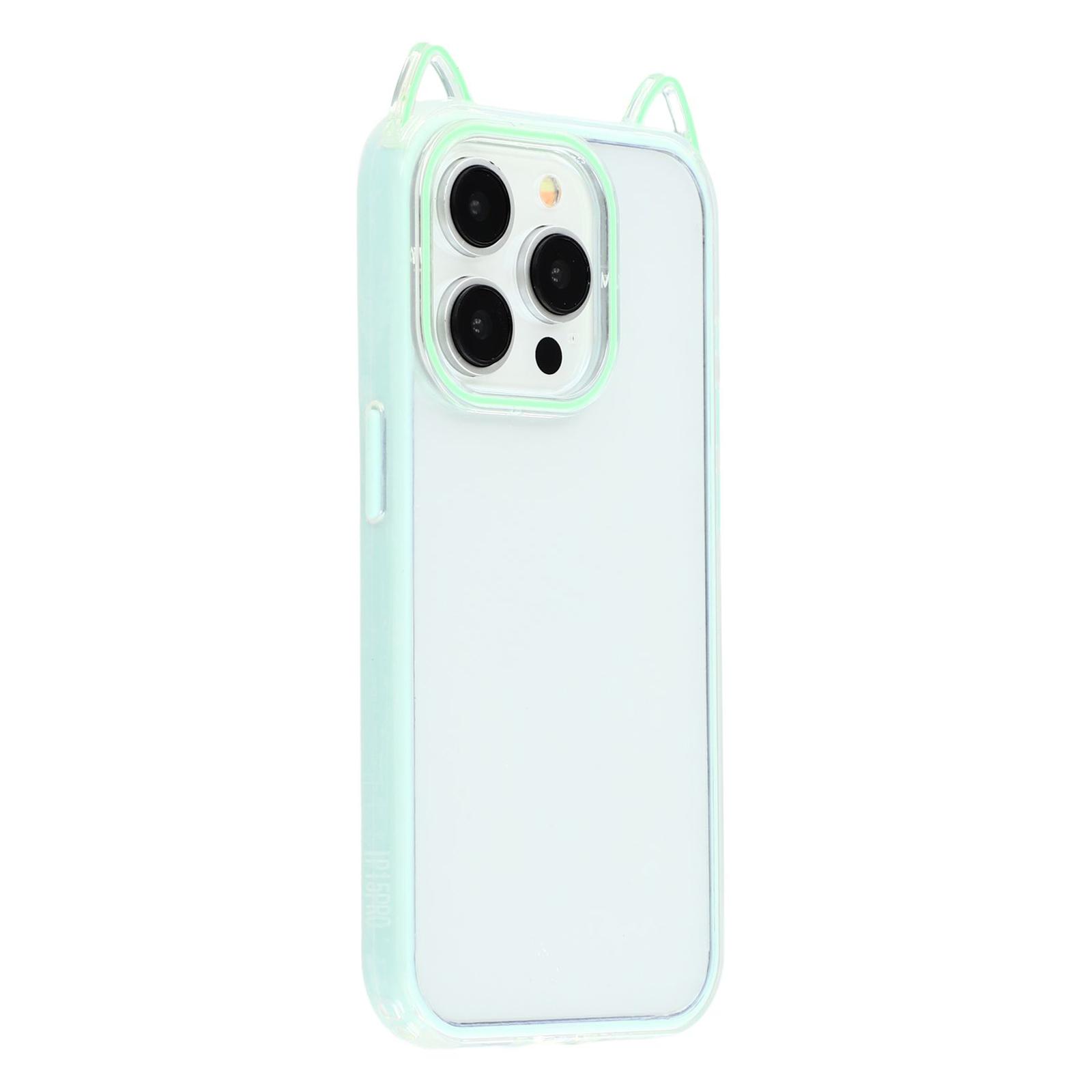 

For iPhone 13 Pro Max Case Cat Ear Design TPU + Acrylic Clear Phone Back Cover B