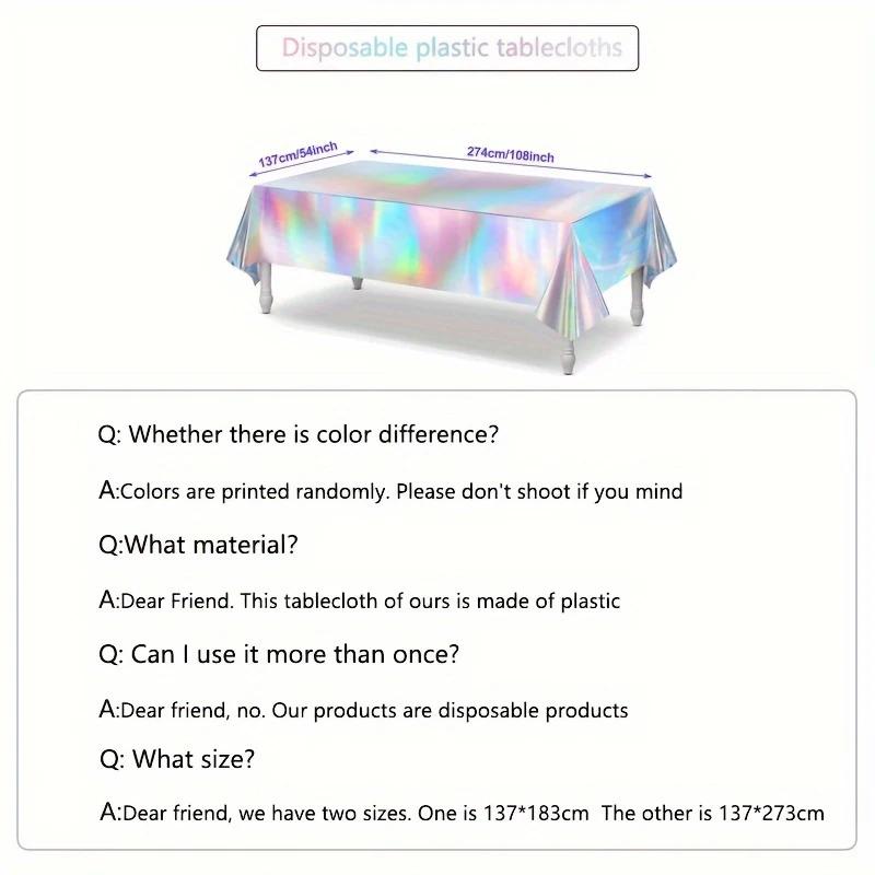 Disposable Tablecloth Metal Aluminum Film Party Decorative Tablecloth Waterproof Tablecloth Wedding Birthday Holiday Gifts