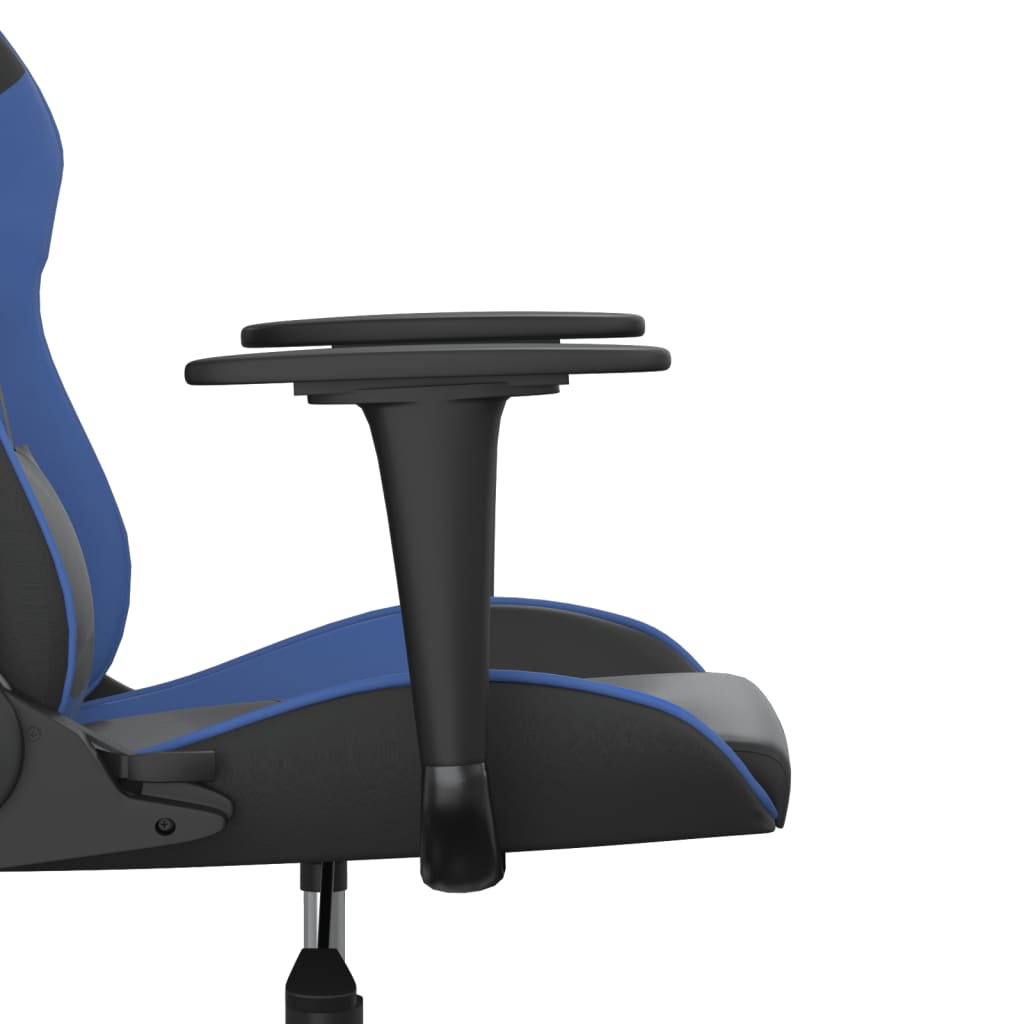 Gaming Chair with Massage Function Black and Blue Synthetic Leather