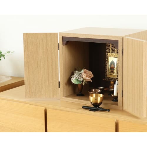 INORU SPACE" Mini Buddhist Altar, Space for Prayer, No. 11, Compact, for Memorial Service (Natural Color)