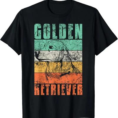 Golden Retriever Dog Design Retro T Shirt