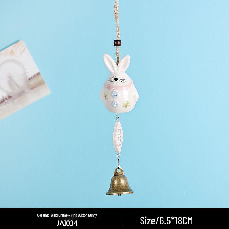 Totoro Ceramic Wind Chime Ornament - Cute Japanese Wall Decor for Girls' Bedroom