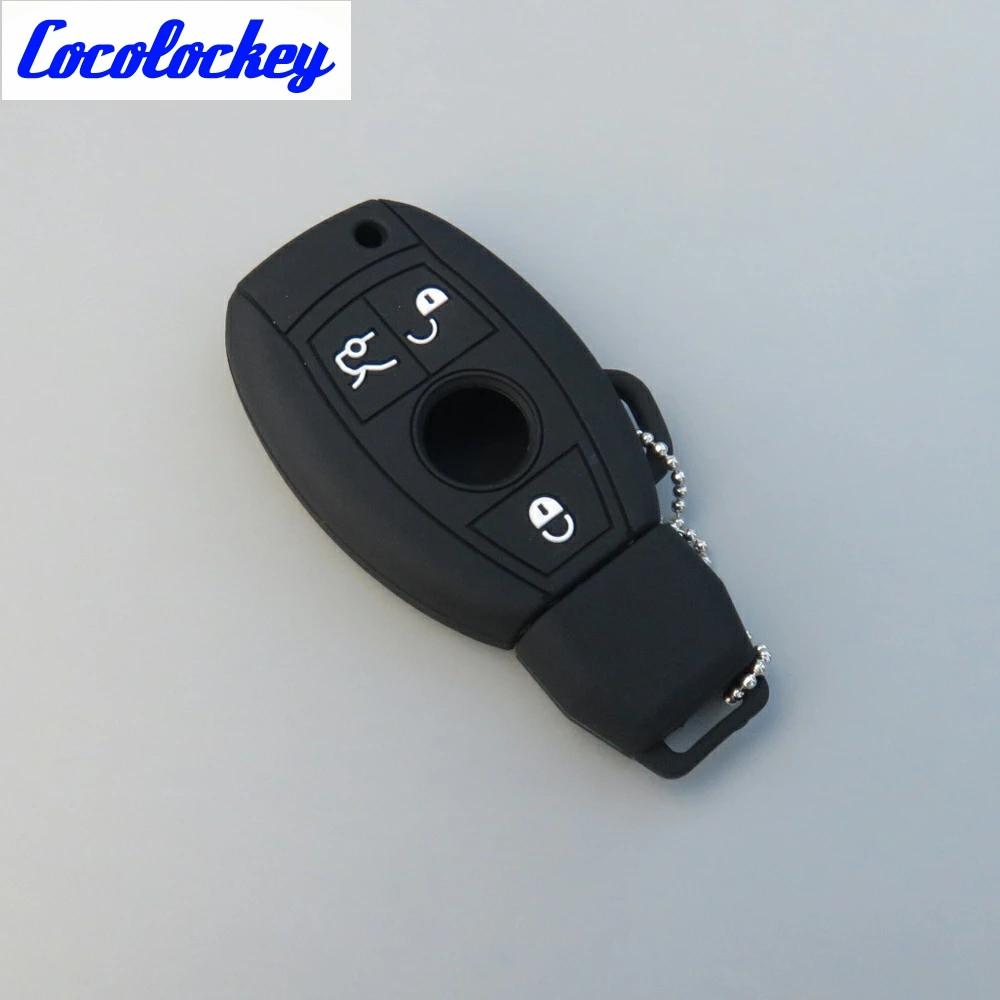 Cocolockey Silicone Car Key Cover Rubber Key Fob Case Holder Fit For Mb W203 W211 Clk C180 E200 Amg C E S C Protector 3 Button