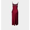 Women's Solid Color High Slit Nightgown Ruffle Trim Sexy Sleeveless Camisole Loungewear 635 Chic Versatile Sleepwear That Can Be Worn as a Mini Dress