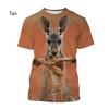 Cute Animal Kangaroo Pattern Tshirt For Men Women 3D Printing Casual Short Sleeve Funny Tee
