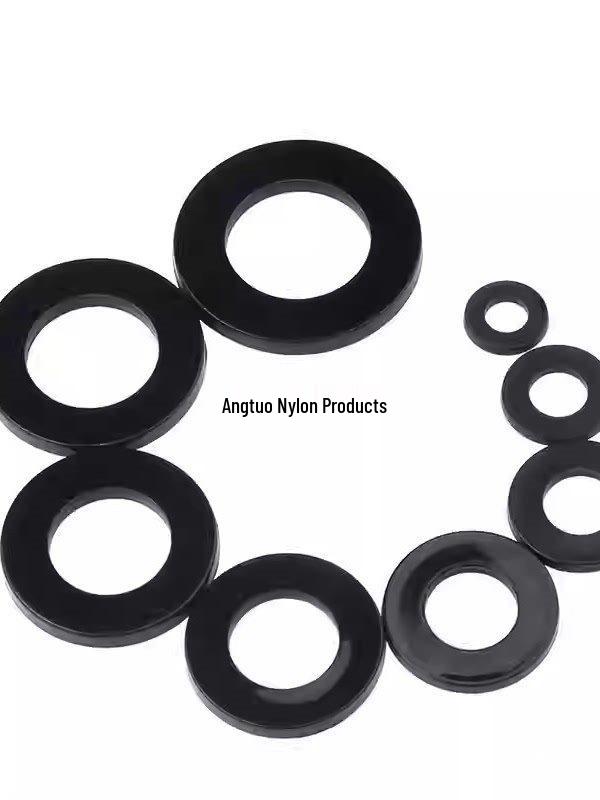 White and Black Nylon Flat Washers - Plastic Gaskets for Screws