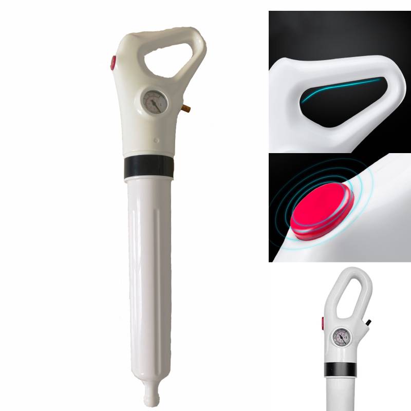 Toilet High Air Pressure Inflator Plunger Pump Kits Tool Pneumatic Dredger with 4 Heads Detachable Toilet Plunger Clog Remover