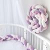 Nordic Cable Knit Crib Bumper - Three-Strand Braid Knotted Rope Pillow