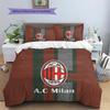 Associazione Calcio Milan Pattern Bedding Quilt Set  Home Decoration  Gift (1 * Duvet Cover + 2 * Pillowcase  Without Core)