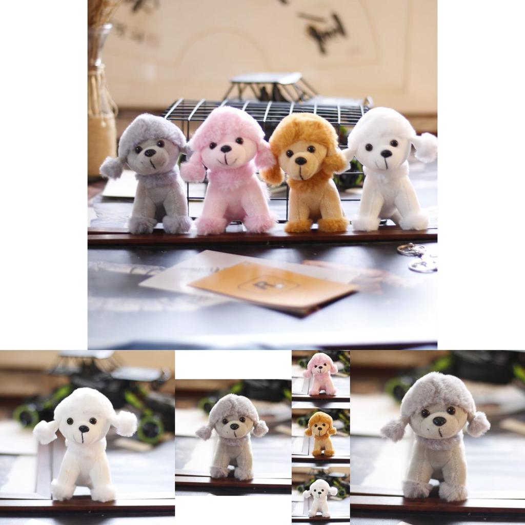 Cute Teddy Dog Plush Toy Ultra-soft Short Plush In White Pink Brown And Gray