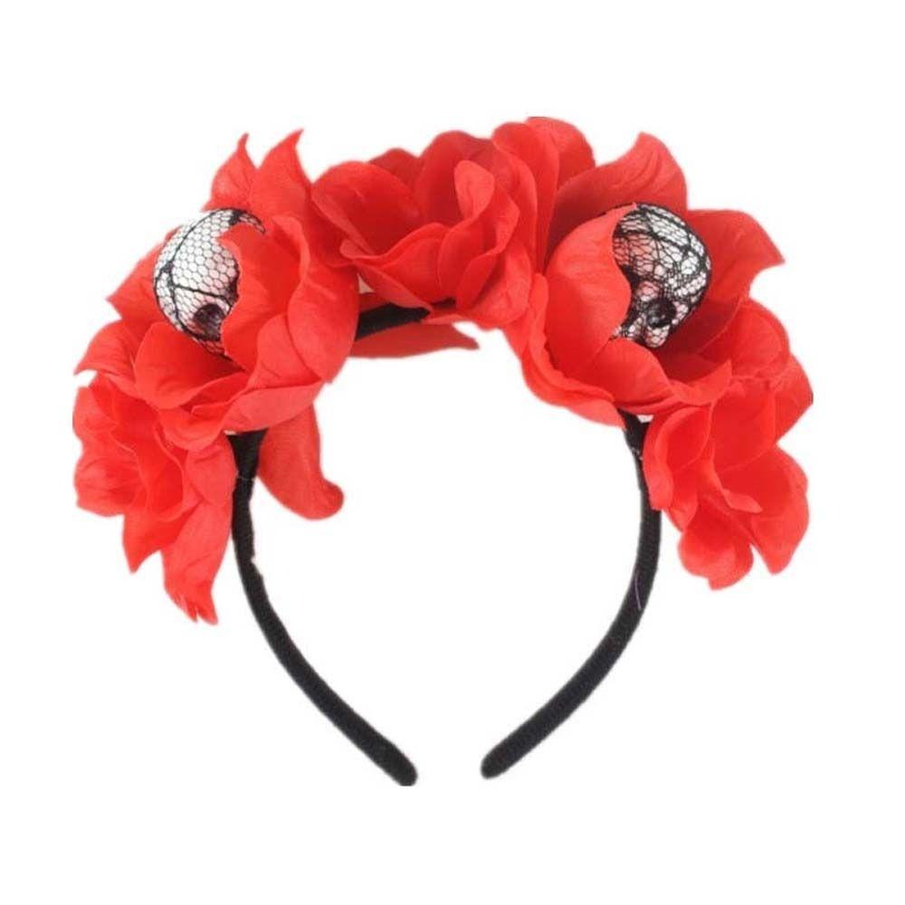 Rose Flower Crown Halloween Headband Halo Crown Headwear Halloween Flower Hairbands  Kids/Children