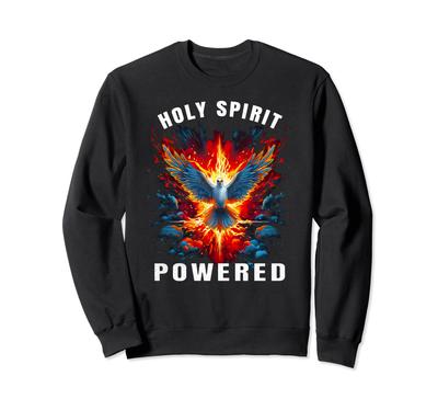 Holy Spirit Powered Dove With Fire Christian Unisex Sweatshirt