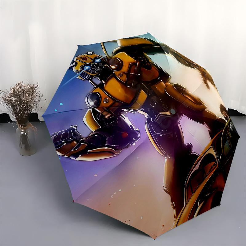 Transformers, Bumblebee Automatic Opening and Closing, 8 rib Structure Portable Umbrella, Suitable for Men and Women in All Seasons Perfect